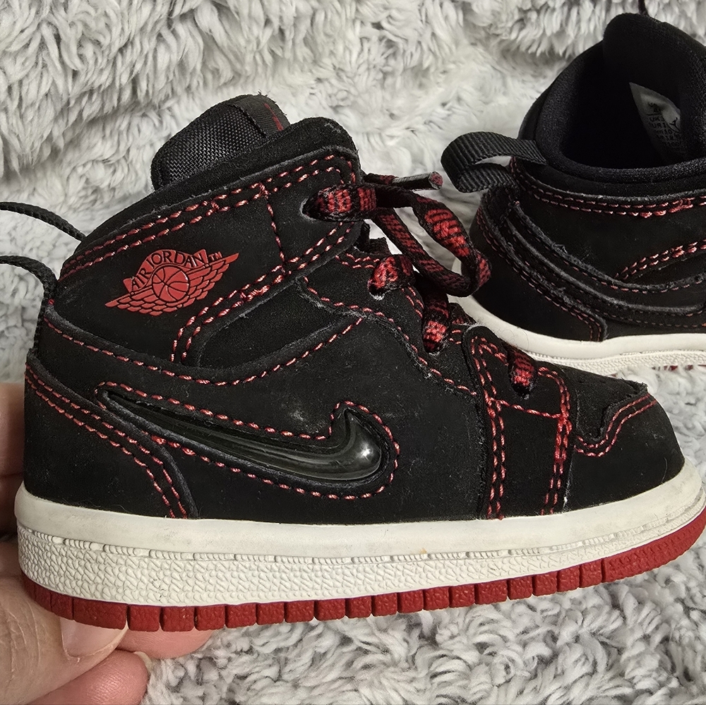 Kids Black and Red Nike Air Jordan Shoes